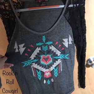 Rock & Roll Cowgirl Western Graphic tee